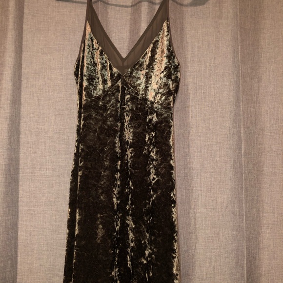 target green velvet dress